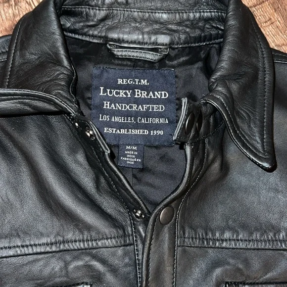 Lucky Brand Authentic Black Leather Jacket/Shacket • Women’s Sz Medium 🍀🖤 - Picture 6 of 10